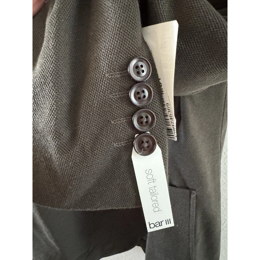 bar III Slim-Fit Knit Sport Coat blazer size 40R dark Green casual soft tailored